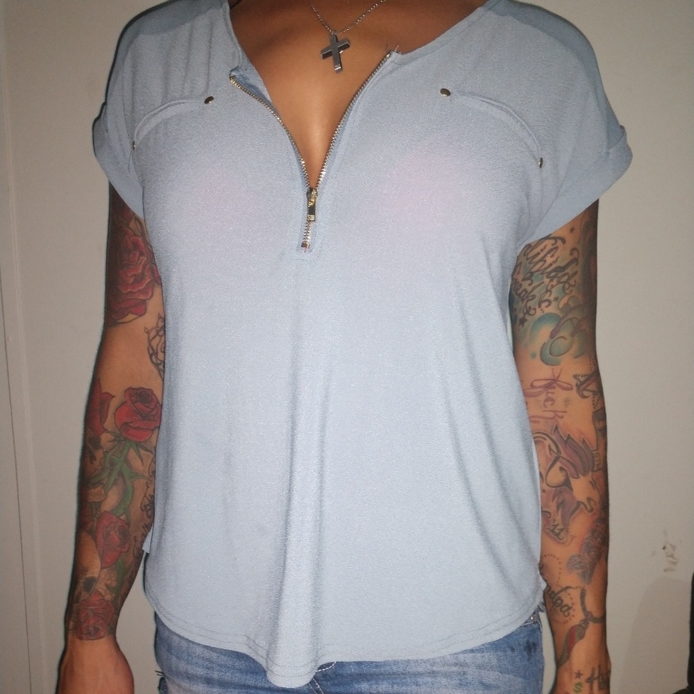 The Workshop beautiful light blue blouse